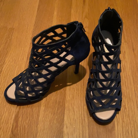 Sole Society Navy Suede Heels - Picture 2 of 5